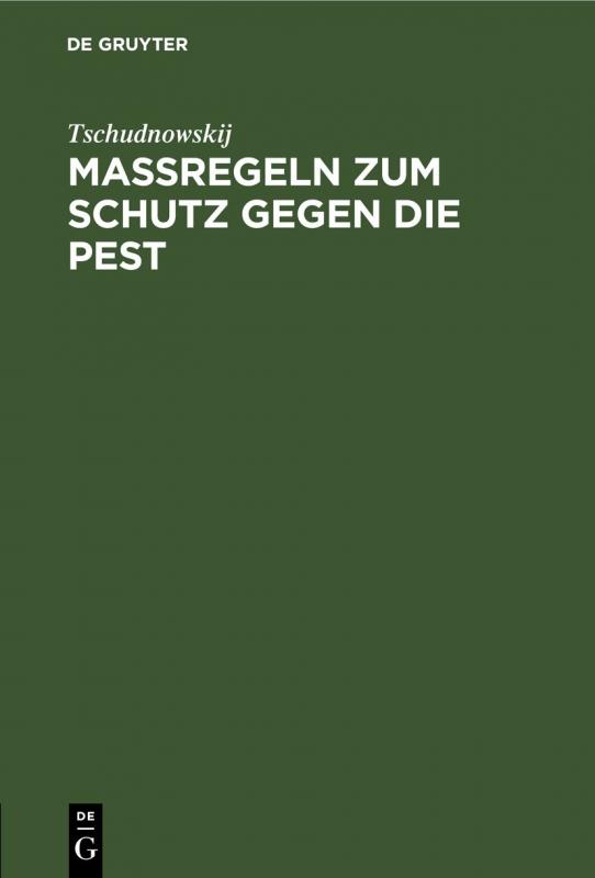 Cover-Bild Maßregeln zum Schutz gegen die Pest