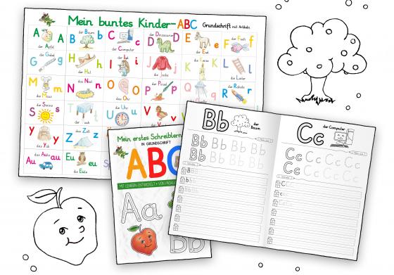 Cover-Bild Mein buntes Kinder-ABC-Set Grundschrift mit Artikeln