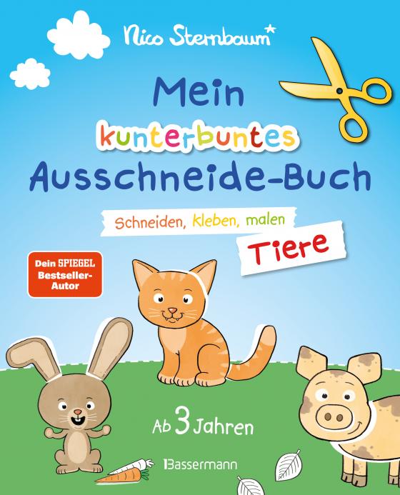 Cover-Bild Mein kunterbuntes Ausschneidebuch - Tiere. Schneiden, kleben, malen ab 3 Jahren. Mit Scherenführerschein