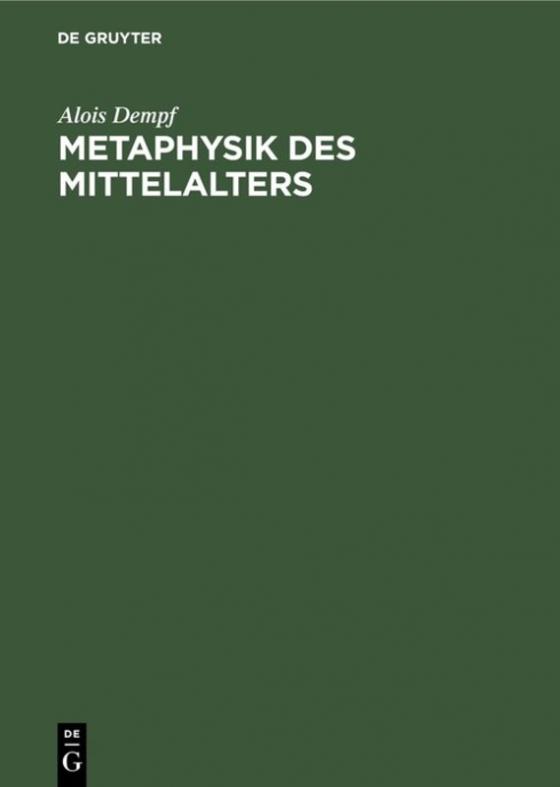 Cover-Bild Metaphysik des Mittelalters
