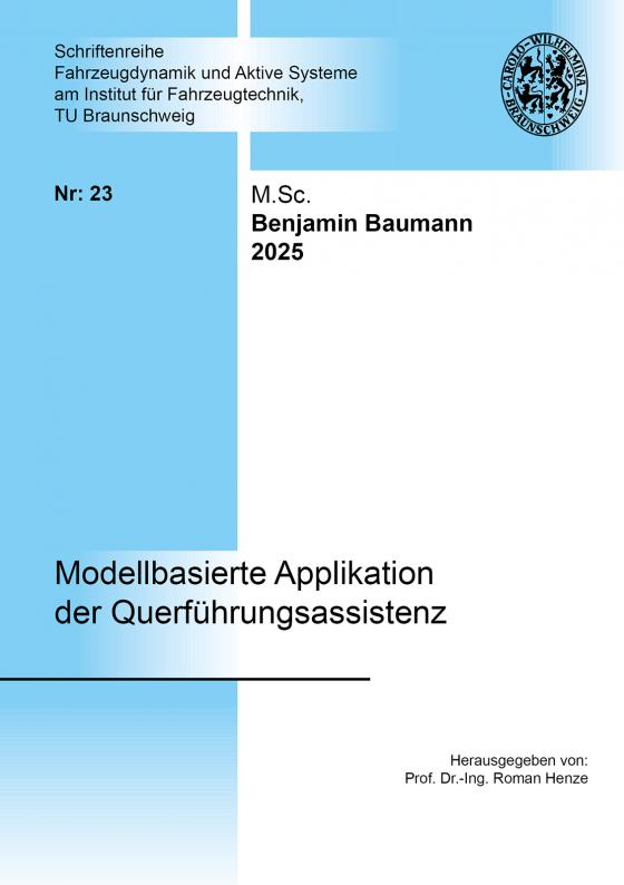 Cover-Bild Modellbasierte Applikation der Querführungsassistenz