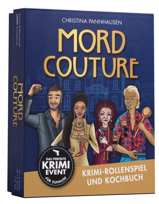 Cover-Bild Mord Couture. Krimi-Rollenspiel und Kochbuch. Das perfekte Krimi-Event für Zuhause. Für 6 Spieler ab 12 Jahren