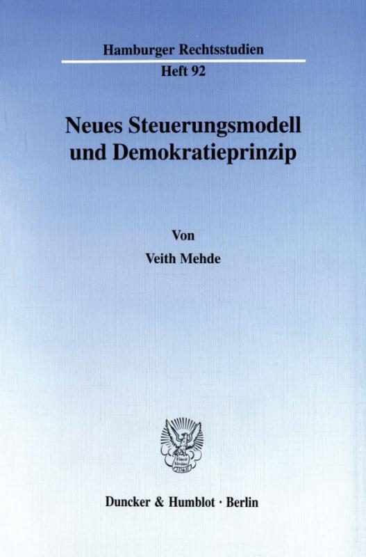 Cover-Bild Neues Steuerungsmodell und Demokratieprinzip.