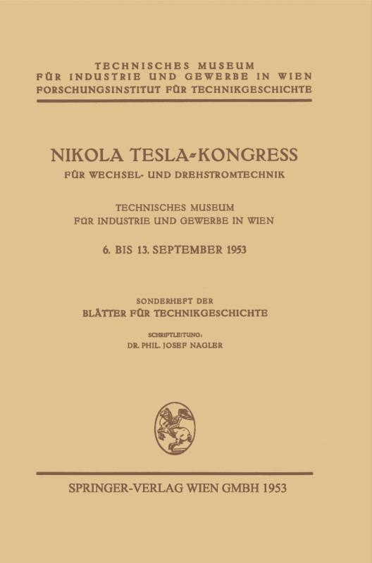 Cover-Bild Nikola Tesla-Kongreß für Wechsel- und Drehstromtechnik