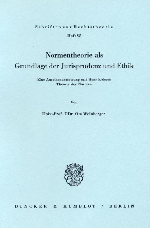 Cover-Bild Normentheorie als Grundlage der Jurisprudenz und Ethik.