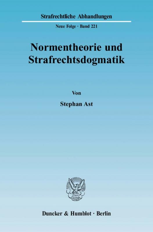 Cover-Bild Normentheorie und Strafrechtsdogmatik.