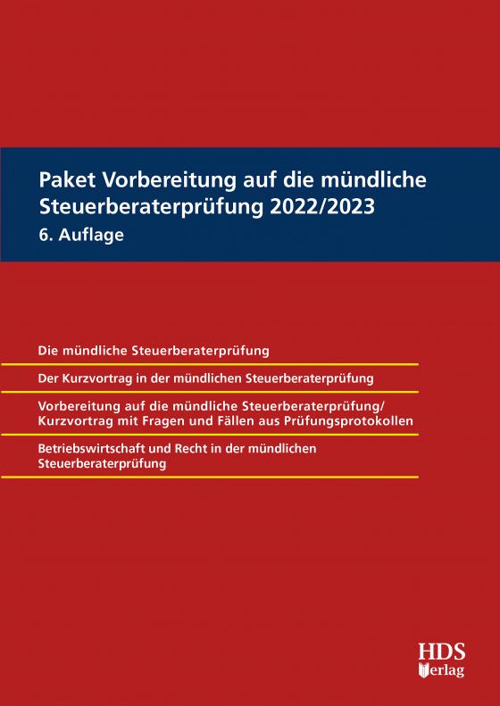 Cover-Bild Paket Vorbereitung auf die mündliche Steuerberaterprüfung 2022/2023