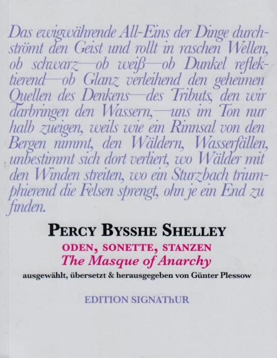 Cover-Bild PERCY BYSSHE SHELLEY Oden, Sonette, Stanzen, The Masque of Anarchy