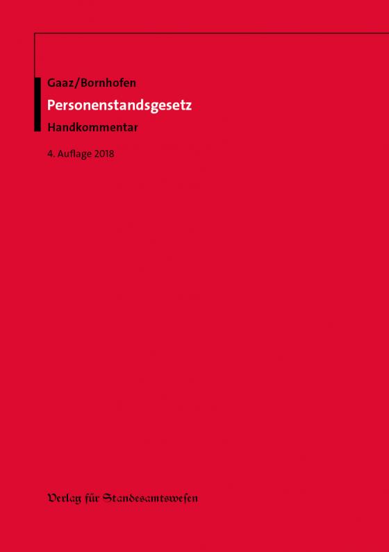 Cover-Bild Personenstandsgesetz