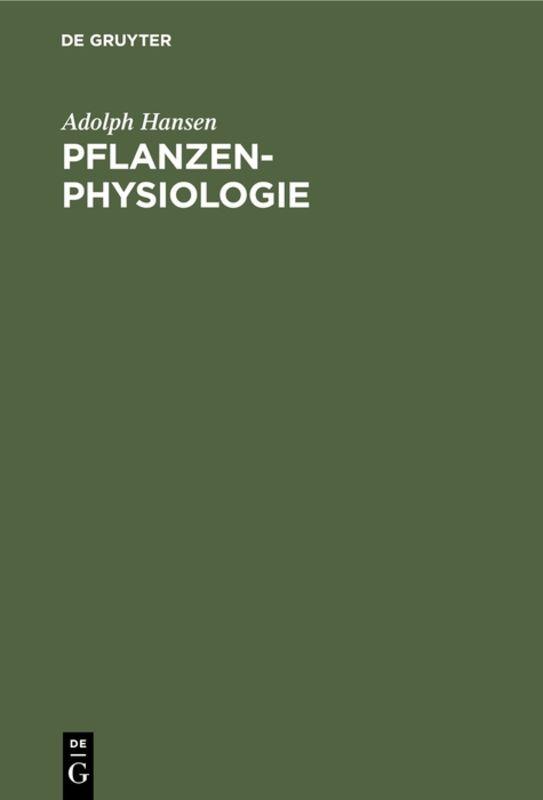 Cover-Bild Pflanzen-Physiologie