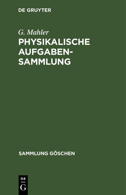 Cover-Bild Physikalische Aufgabensammlung
