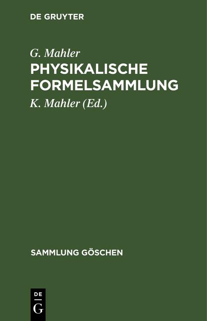 Cover-Bild Physikalische Formelsammlung