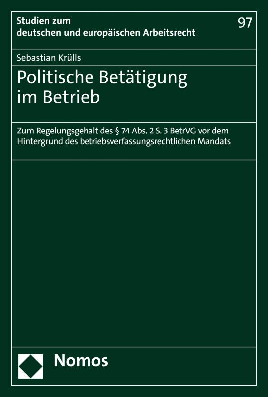 Cover-Bild Politische Betätigung im Betrieb