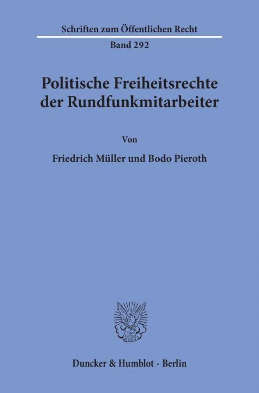 Cover-Bild Politische Freiheitsrechte der Rundfunkmitarbeiter.