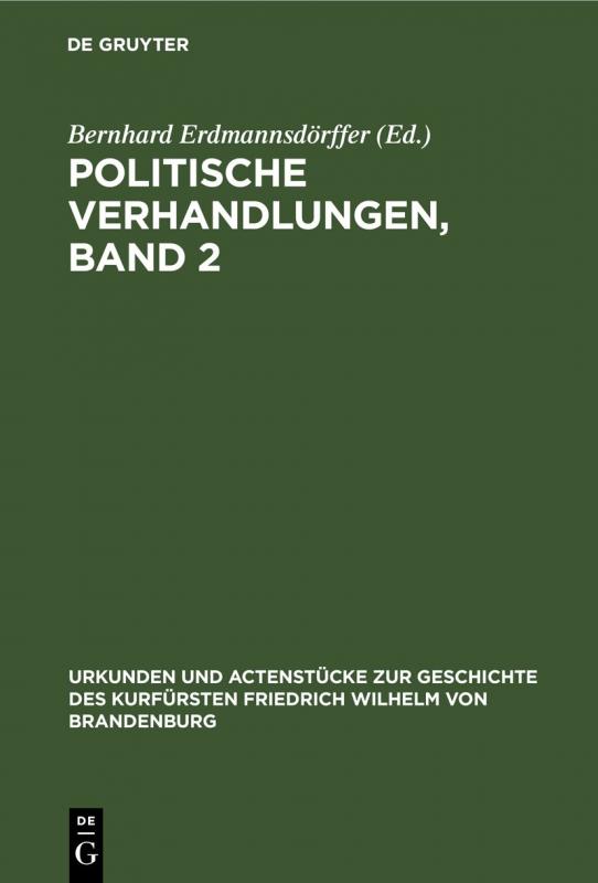 Cover-Bild Politische Verhandlungen, Band 2