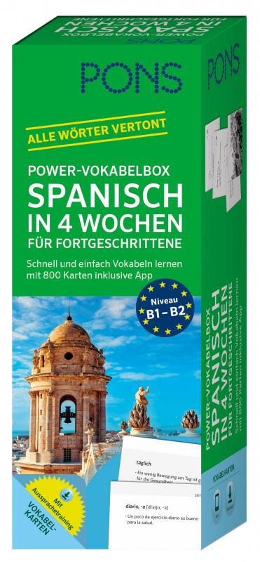 Cover-Bild PONS Power-Vokabelbox Spanisch in 4 Wochen für Fortgeschrittene