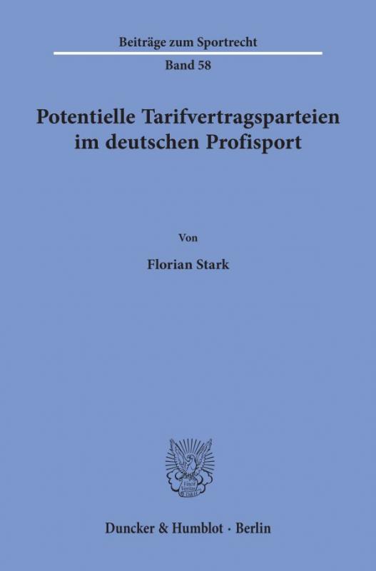 Cover-Bild Potentielle Tarifvertragsparteien im deutschen Profisport.