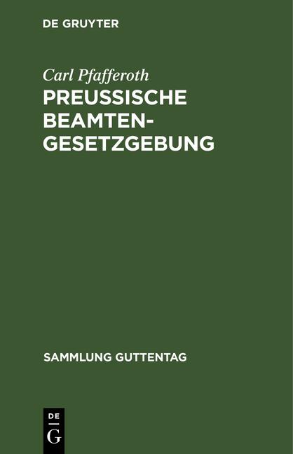 Cover-Bild Preußische Beamten-Gesetzgebung