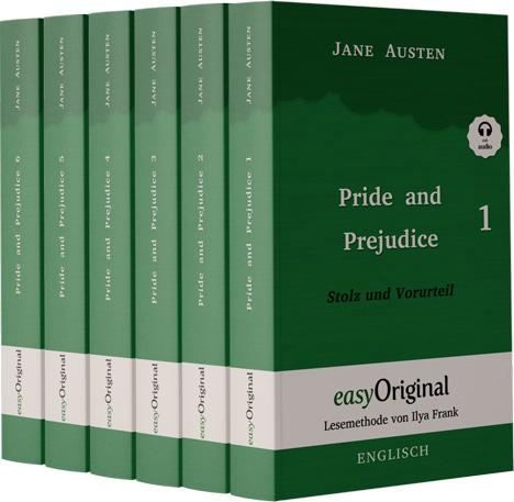 Cover-Bild Pride and Prejudice / Stolz und Vorurteil - 6 Teile Hardcover - (Buch + Audio-Online) - Lesemethode von Ilya Frank - Zweisprachige Ausgabe Englisch-Deutsch