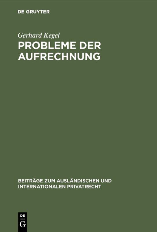 Cover-Bild Probleme der Aufrechnung
