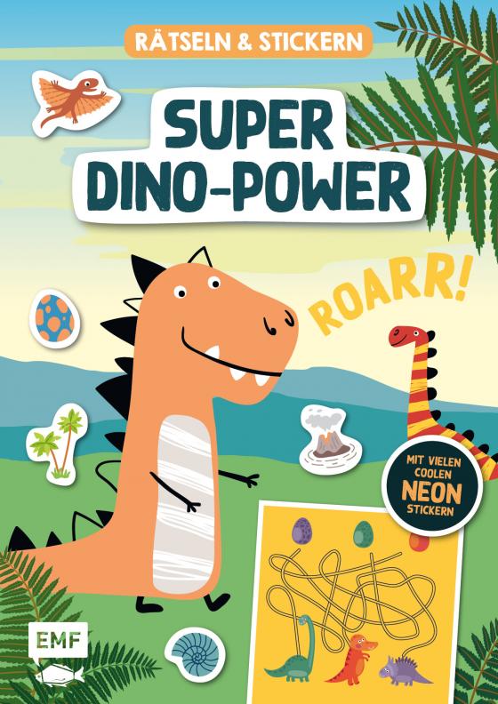 Cover-Bild Rätseln und Stickern – Super-Dino-Power: Mit vielen coolen Neon-Stickern
