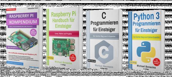 Cover-Bild Raspberry Pi Kompendium + Raspberry Pi Handbuch für Einsteiger + C Programmieren für Einsteiger + Python 3 Programmieren für Einsteiger