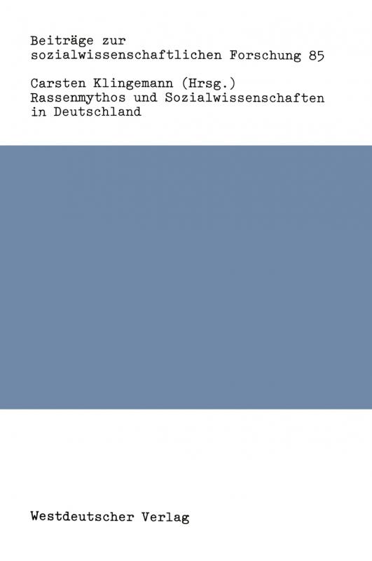 Cover-Bild Rassenmythos und Sozialwissenschaften in Deutschland