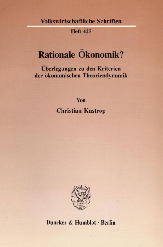 Cover-Bild Rationale Ökonomik?