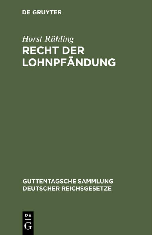 Cover-Bild Recht der Lohnpfändung
