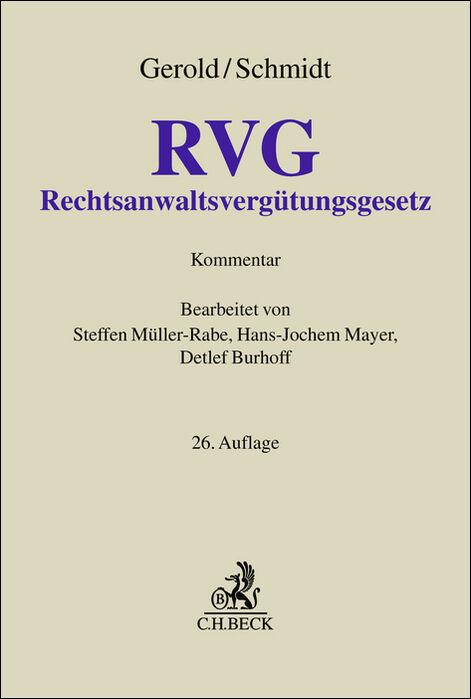 Cover-Bild Rechtsanwaltsvergütungsgesetz. RVG