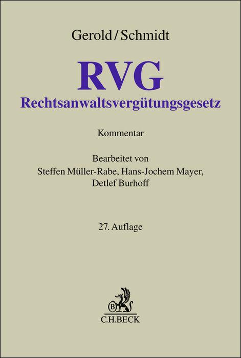 Cover-Bild Rechtsanwaltsvergütungsgesetz. RVG