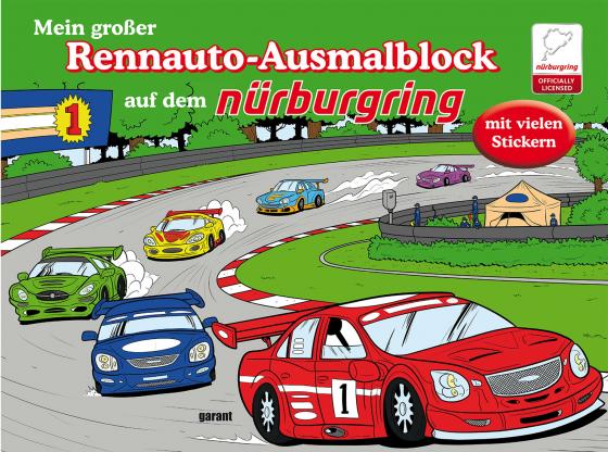 Cover-Bild Rennauto Ausmalblock auf dem Nürburgring