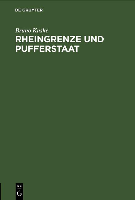 Cover-Bild Rheingrenze und Pufferstaat