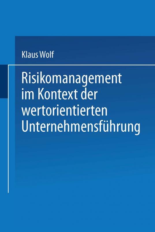 Cover-Bild Risikomanagement im Kontext der wertorientierten Unternehmensführung