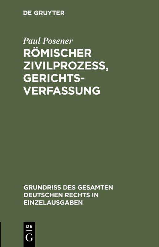 Cover-Bild Römischer Zivilprozeß, Gerichtsverfassung
