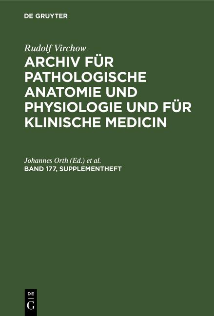 Cover-Bild Rudolf Virchow: Archiv für pathologische Anatomie und Physiologie... / Band 177