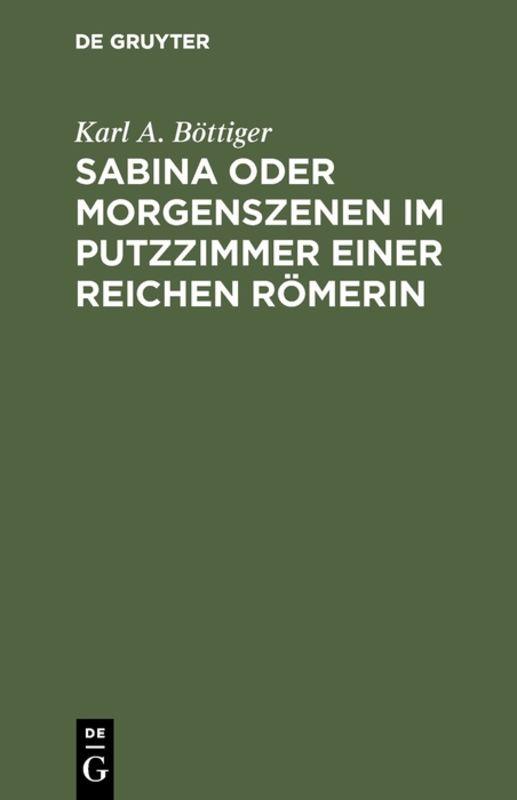 Cover-Bild Sabina oder Morgenszenen im Putzzimmer einer reichen Römerin