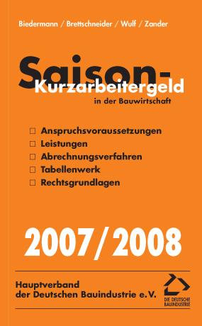Cover-Bild Saison-Kurzarbeitergeld in der Bauwirtschaft 2007/2008