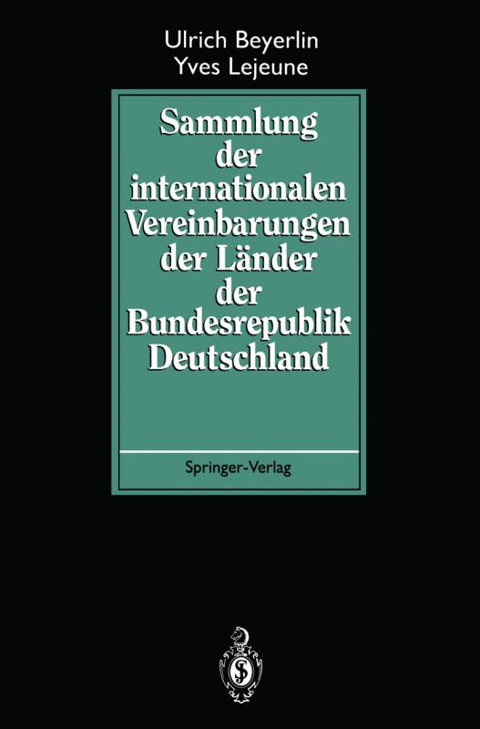 Cover-Bild Sammlung der internationalen Vereinbarungen der Länder der Bundesrepublik Deutschland