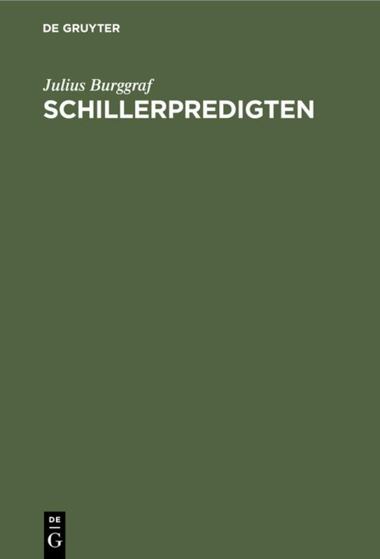Cover-Bild Schillerpredigten