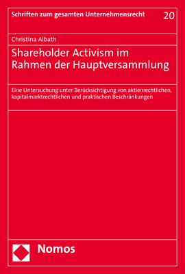 Cover-Bild Shareholder Activism im Rahmen der Hauptversammlung