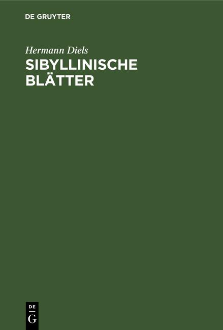 Cover-Bild Sibyllinische Blätter