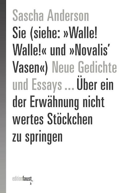 Cover-Bild Sie (siehe: »Walle! Walle!« und »Novalis’ Vasen«) Neue Gedichte und Essays … Über ein der Erwähnung nicht wertes Stöckchen zu springen