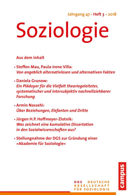 Cover-Bild Soziologie Jg. 47 (2018) 3