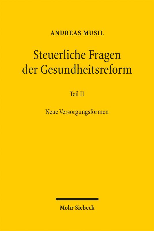 Cover-Bild Steuerliche Fragen der Gesundheitsreform