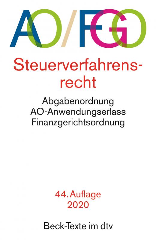 Cover-Bild Steuerverfahrensrecht (AO/FGO) mit Abgabenordnung, Finanzgerichtsordnung und Nebengesetzen