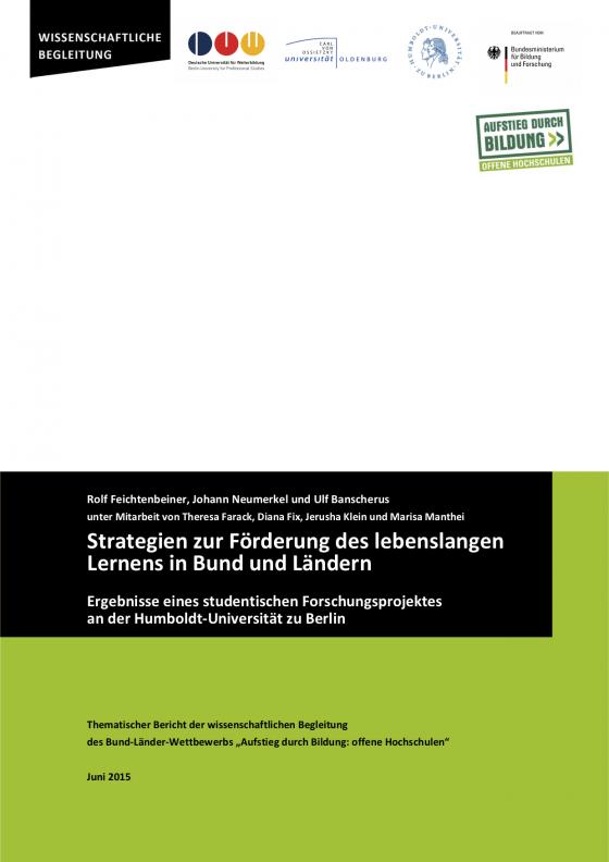 Cover-Bild Strategien zur Förderung des lebenslangen Lernens in Bund und Ländern