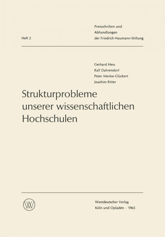 Cover-Bild Strukturprobleme unserer wissenschaftlichen Hochschulen