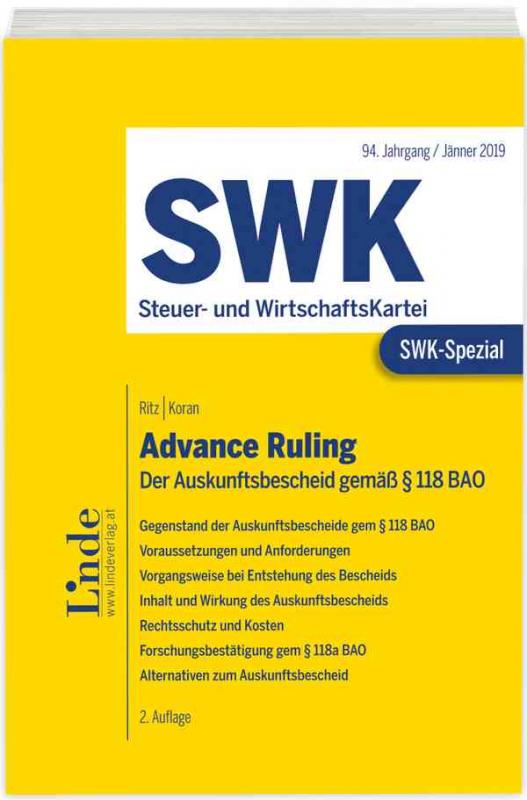 Cover-Bild SWK-Spezial Advance Ruling