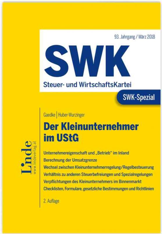 Cover-Bild SWK-Spezial Der Kleinunternehmer im UStG